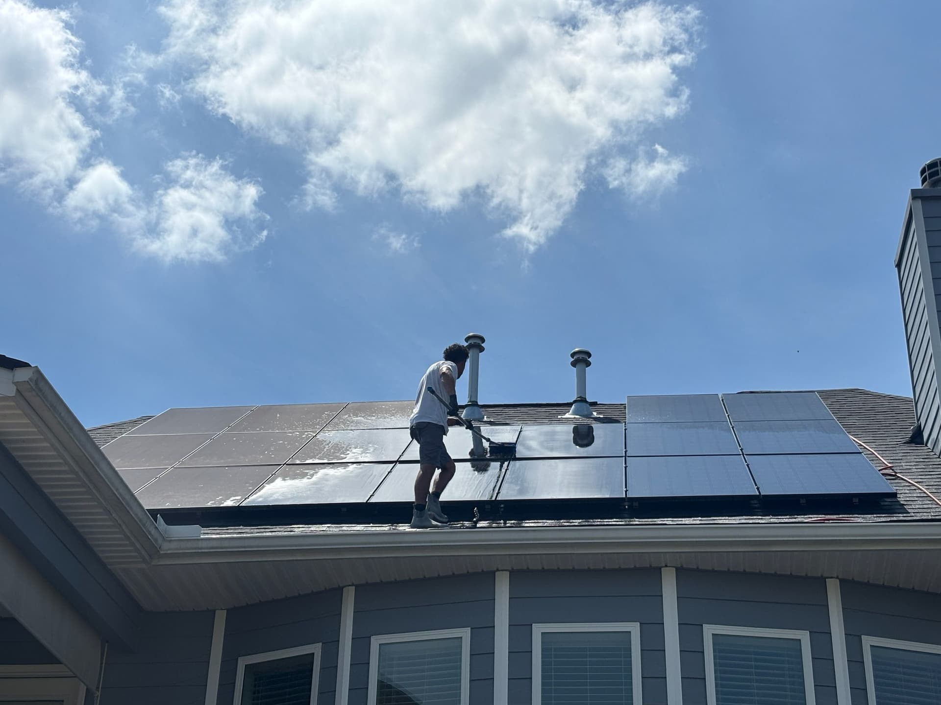 Efficient Solar Panel Cleaning in Sunny Weather image
